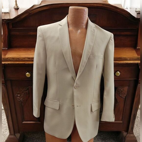 MEN'S LUCCI TAN SLIM FIT SUIT JACKET ONLY 36R. NWOT.